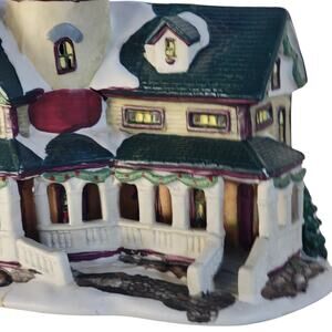 Vintage Christmas Village Wrap-Around Porch House – Lighted Victorian Style